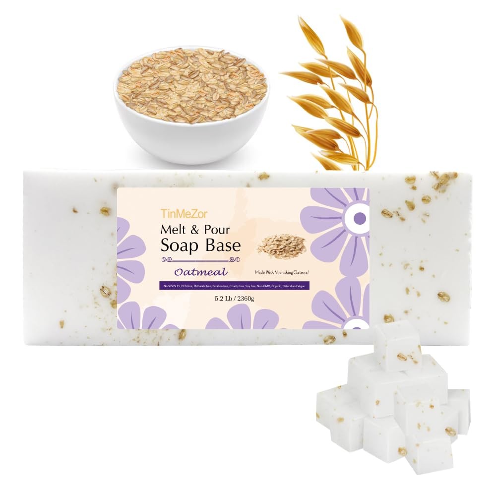 5.2LB Oatmeal Soap Base, DIY Handmade with Oatmeal Milk Melt and Pour Soap for C