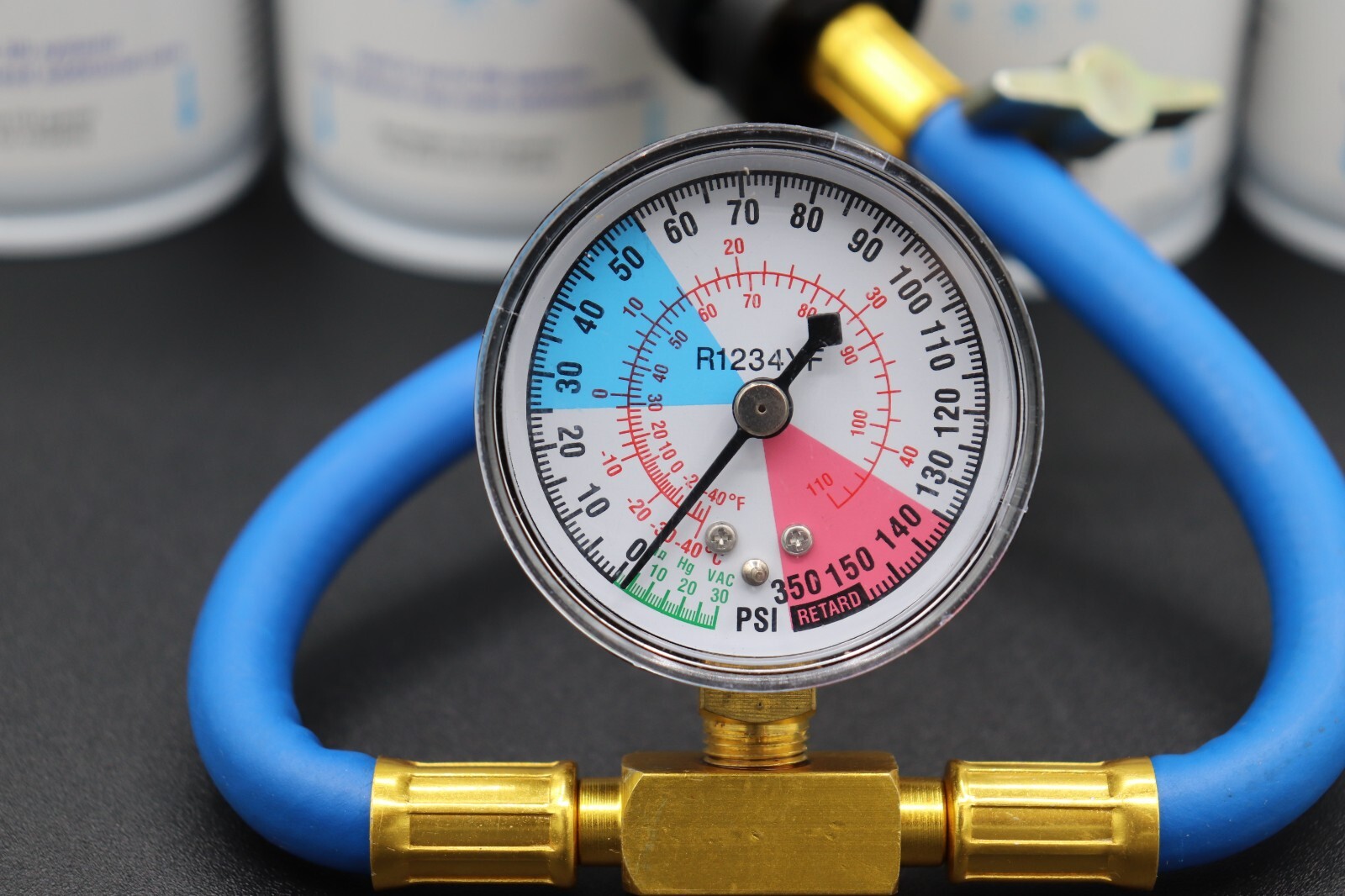 Arctic Air for R1234yf, 4 cans with Gauge, COLDER AIR, Enviro-Safe