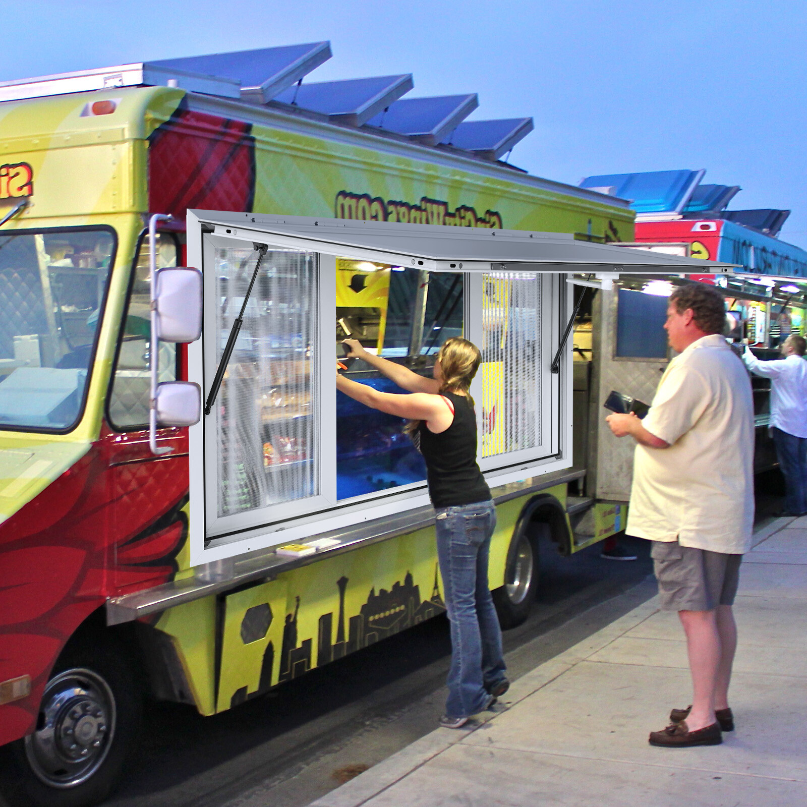 VEVOR 53"L x 33"W Concession Stand Serving Window Food Truck Service Awning