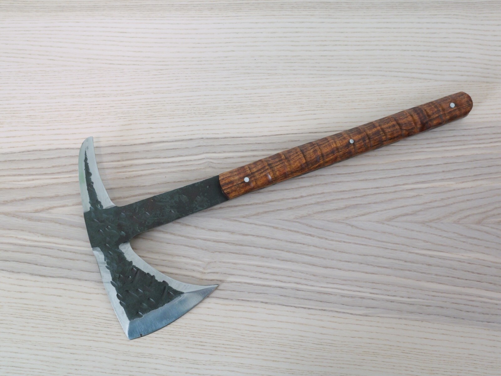 Throwing Axe Tomahawk Hand Forged High Carbon Steel Rustic Wood Handle Sheath