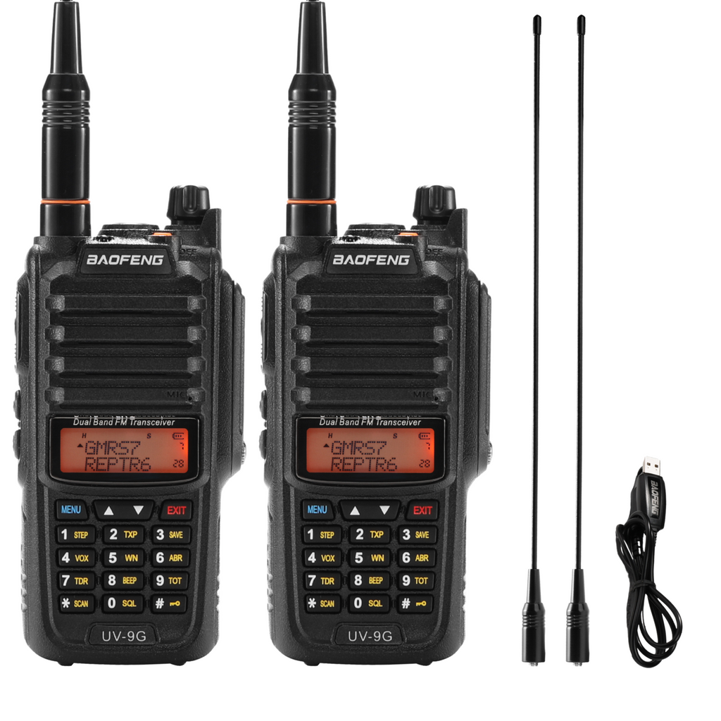 Baofeng UV-9G GMRS Radio [2 Packs] | 5W | IP67 Waterproof | Repeater Capable