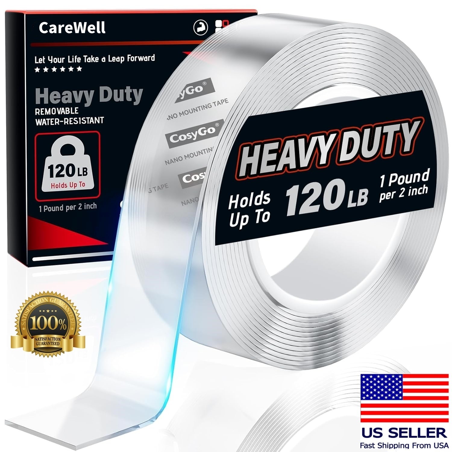 Double Sided Heavy Duty Nano Tape Reusable Removable Adhesive Mounting Tape