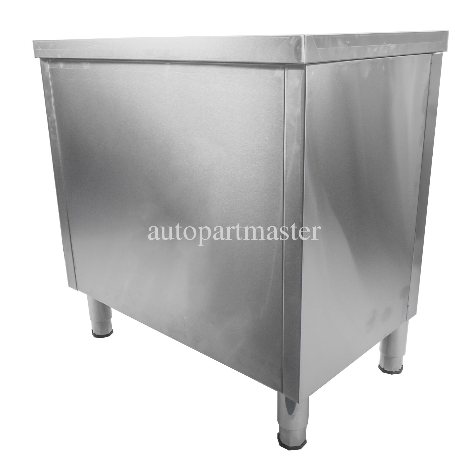 Stainless Steel Kitchen Workbench Kitchen Prep Table Cabinet with Sliding Doors