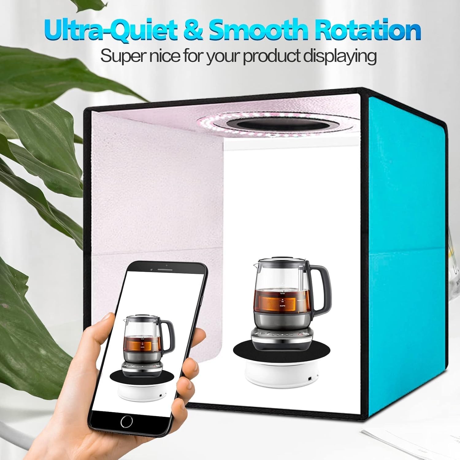 8 Inch Motorized Black Rotating Display Stand 360 Degree Photography Turntable