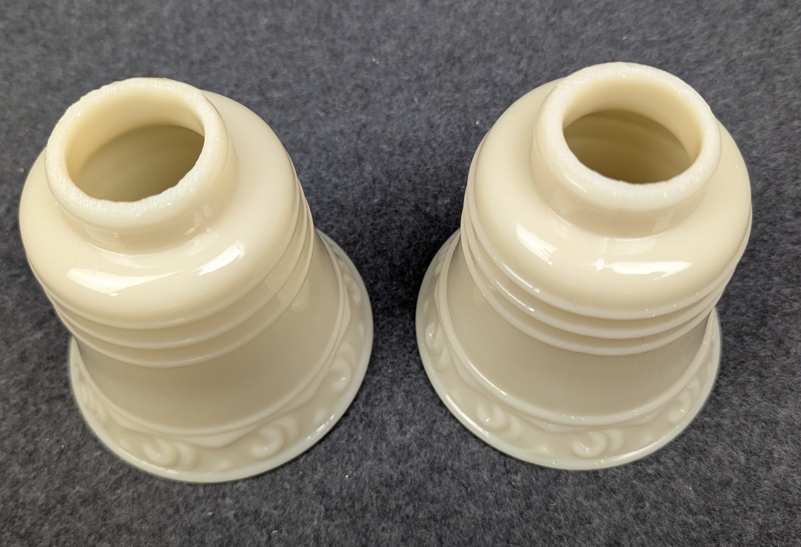 Restored Pair Porcelier Art Deco-MCM Porcelain Sconces, Glass Shades, Excellent!