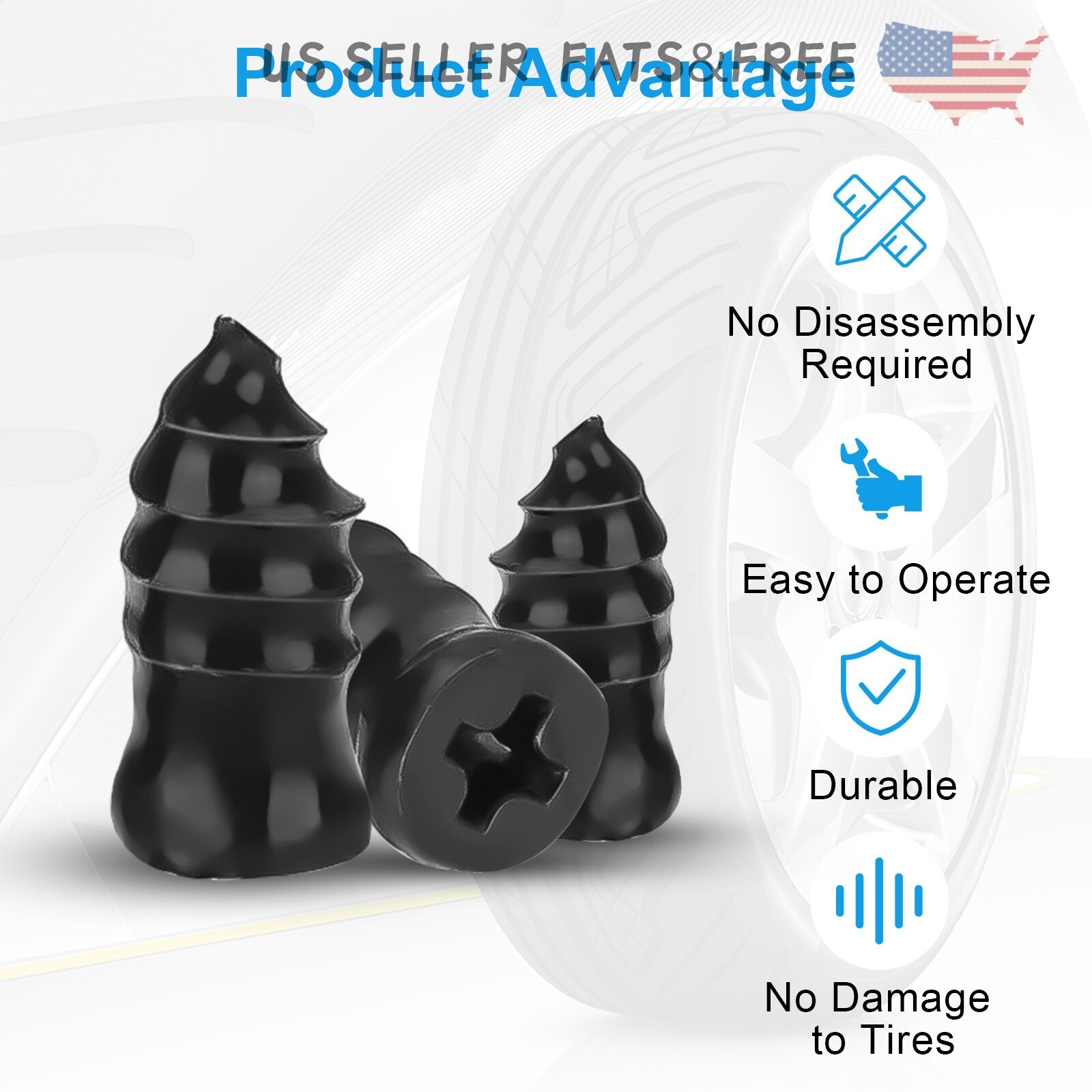 100Pcs Tire Repair Rubber Nails Tyre Puncture Repair Screws Kit w/ Screwdriver