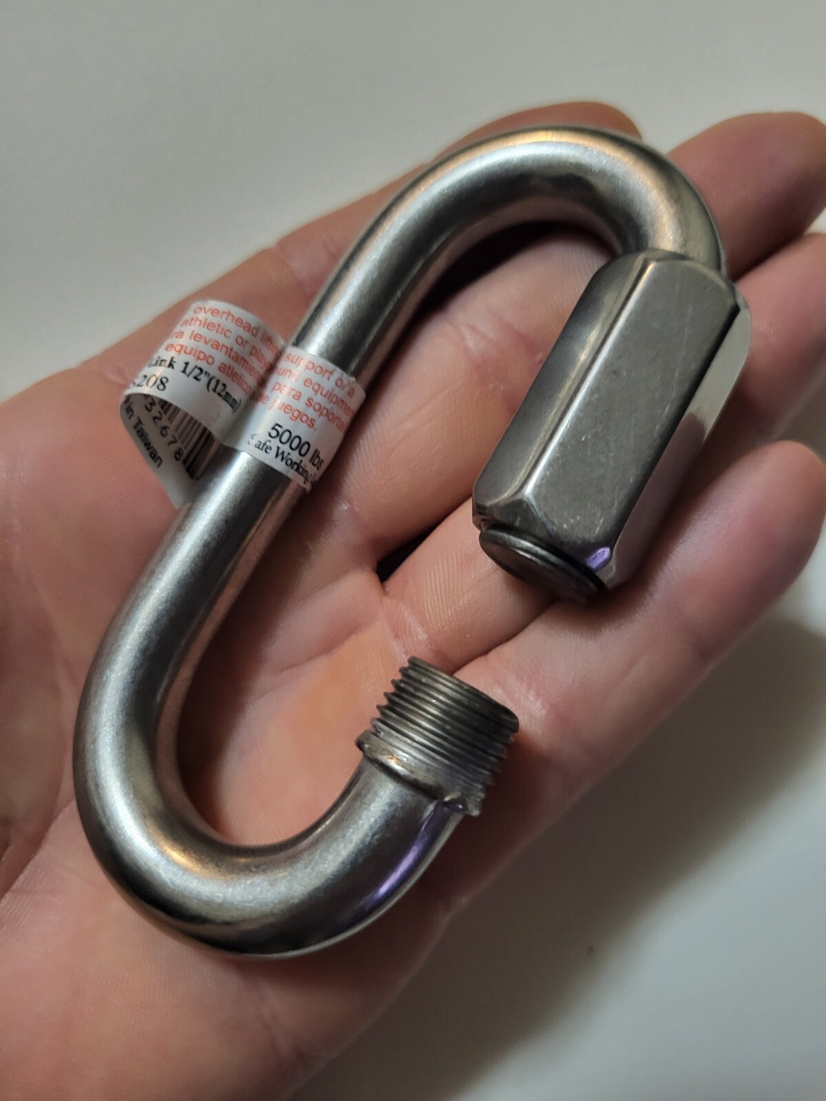 Stainless steel quick link 316 1/2" (12mm) 5000SWL marine grade.