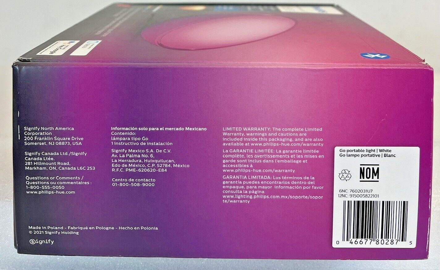 Philips Hue Go Portable LED Table Lamp 7602031U7 - White- FREE SHIPPING