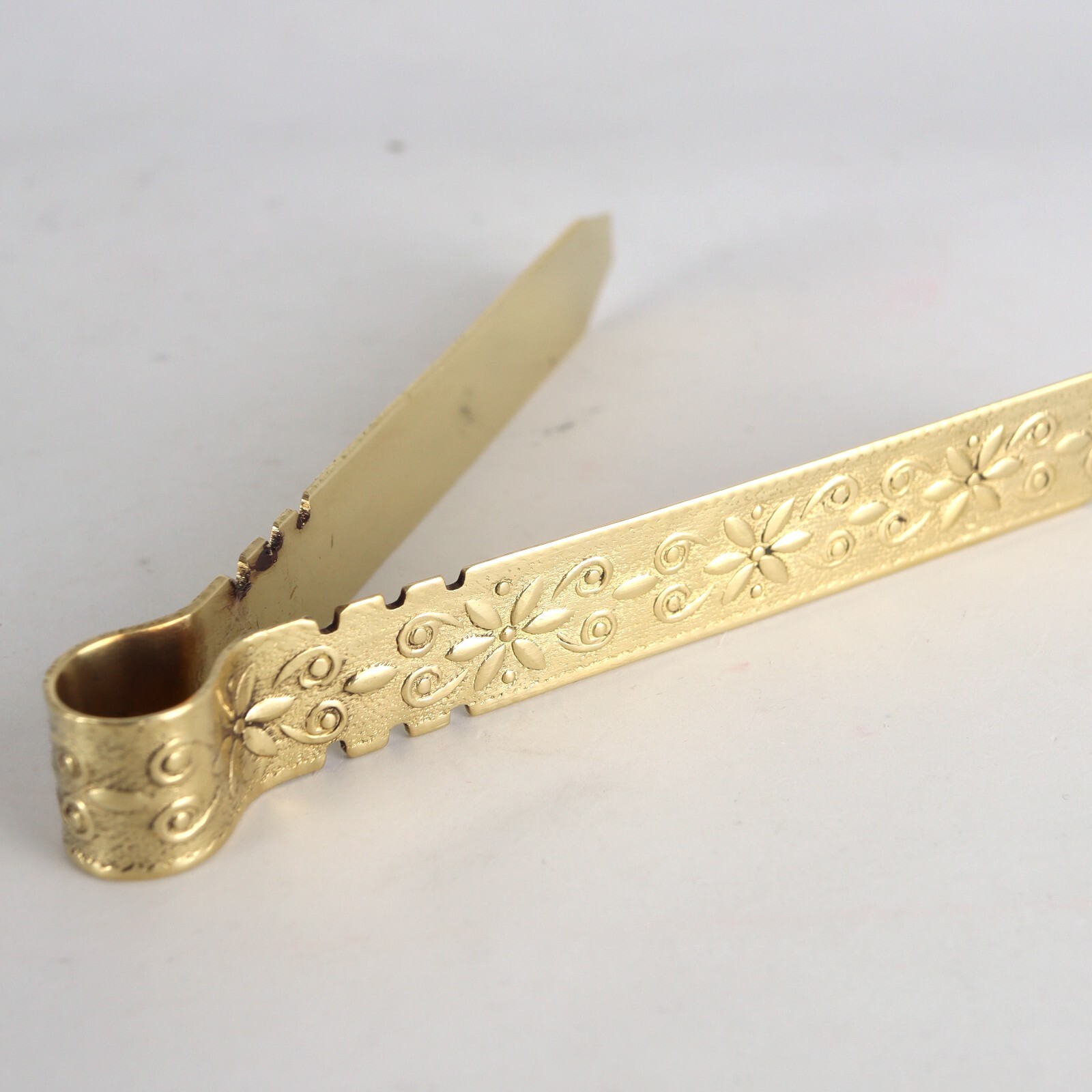Polished Brass Floral Incense Charcoal Tongs for Church or Home Use 4.25 Inch