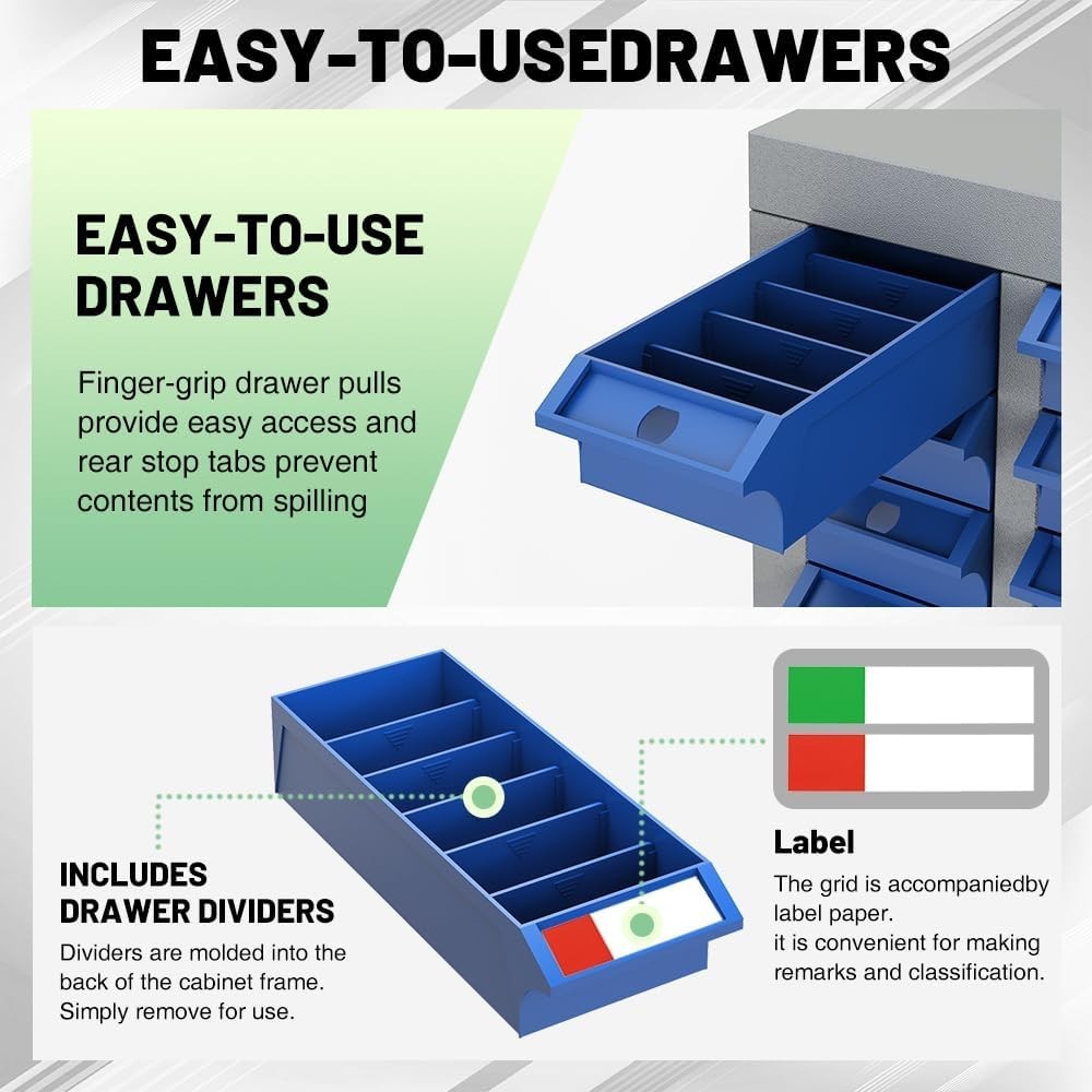 75 Drawers Parts Cabinet, Bolt & Nut Storage, Hardware Tool Organization Shelves