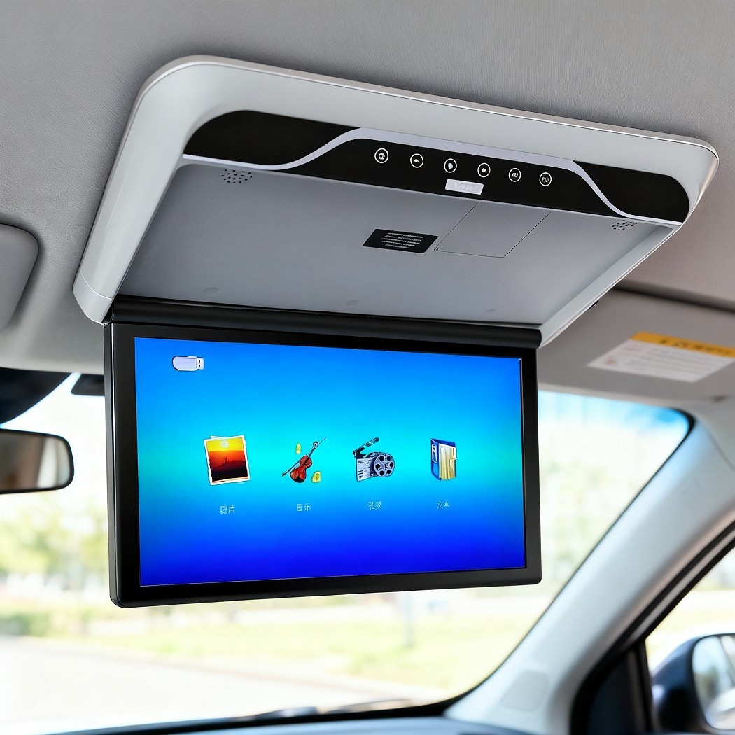 19.5" Flip Down Car Roof Monitor HD TFT 1080P Screen USB HDMI Ceiling Overhead