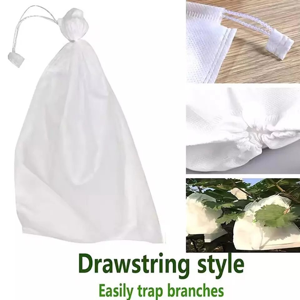 100PCS Garden Plant Fruit Vege Protect Drawstring Bags Against Insect Pest Bird