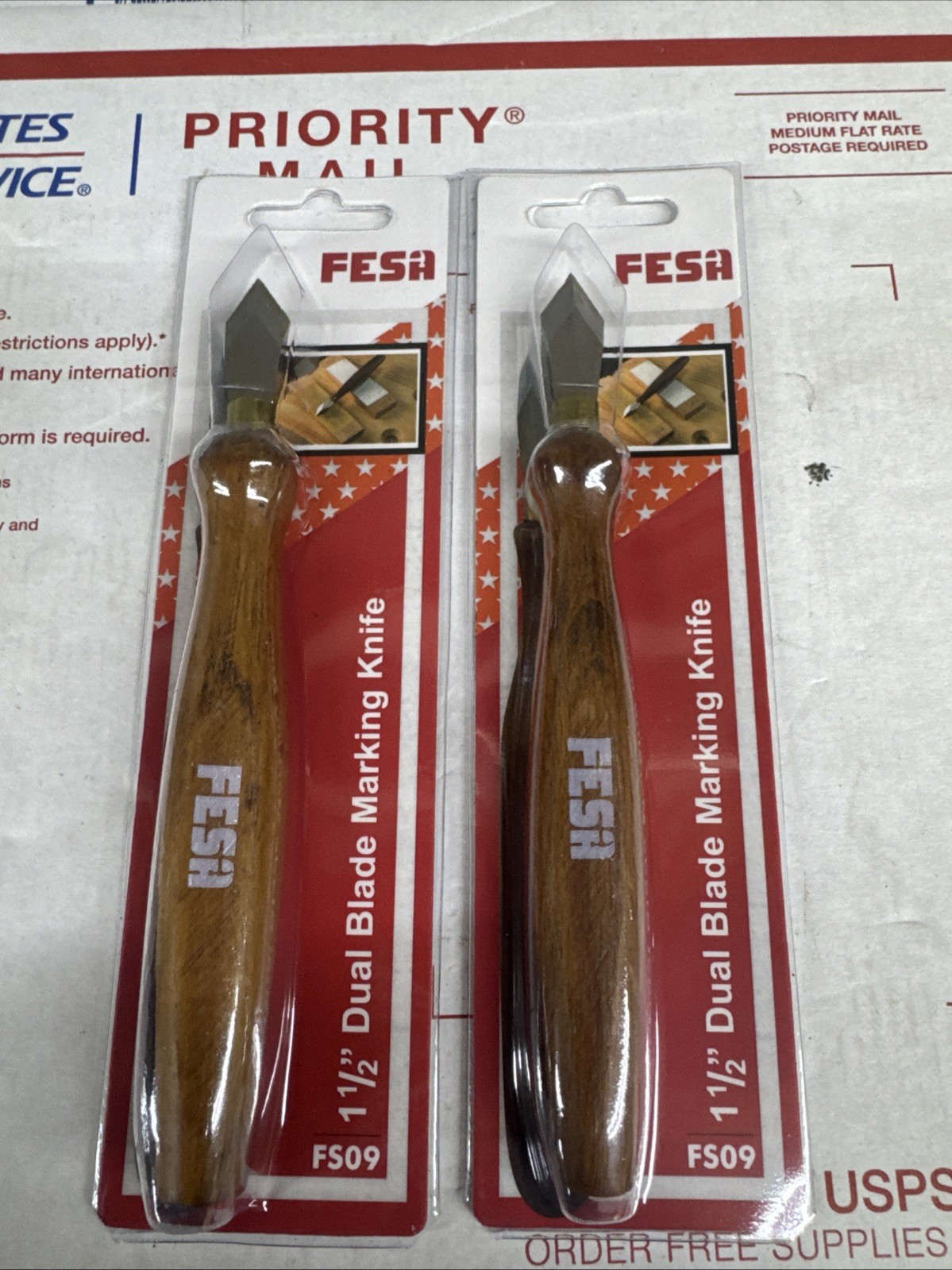 2 Pack Dual Bevel Marking Knife Steel Blade
