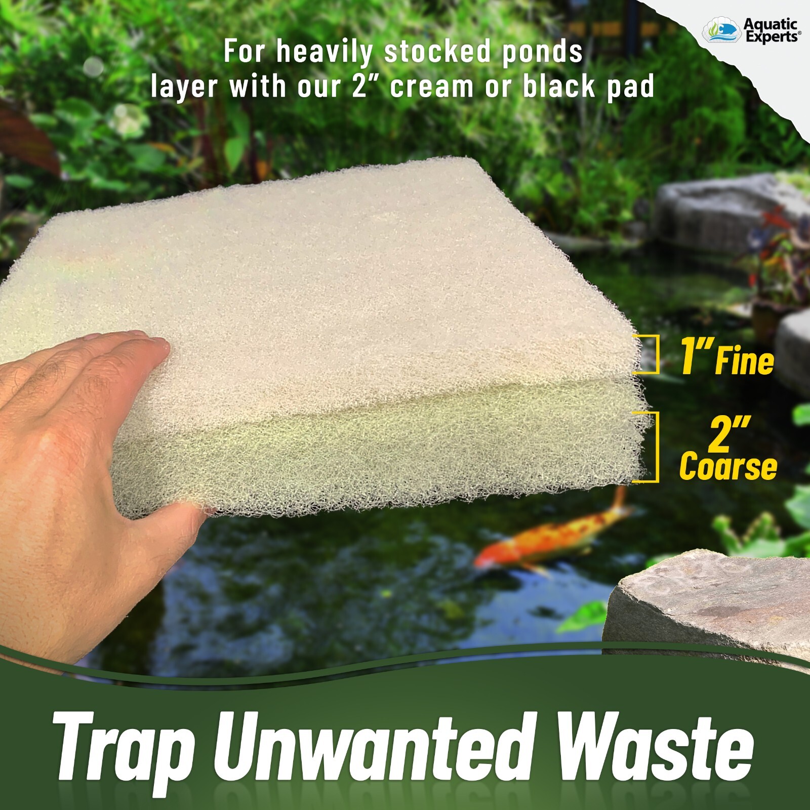 Classic Koi Pond Fine Filter Pad Durable White Bulk Roll Media - 3/4" - 1" Thick