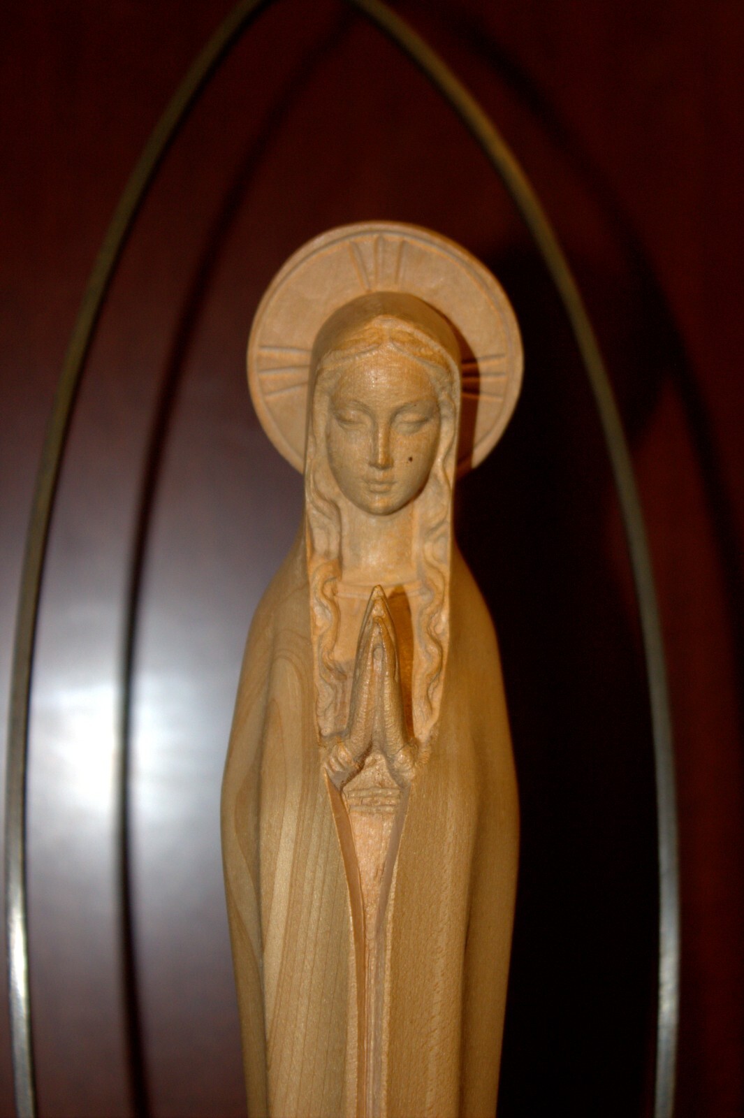 ANTIQUE 12/15" HAND CARVED WOOD CATHOLIC VIRGIN MARY OUR LADY STATUE FIGURE GIFT