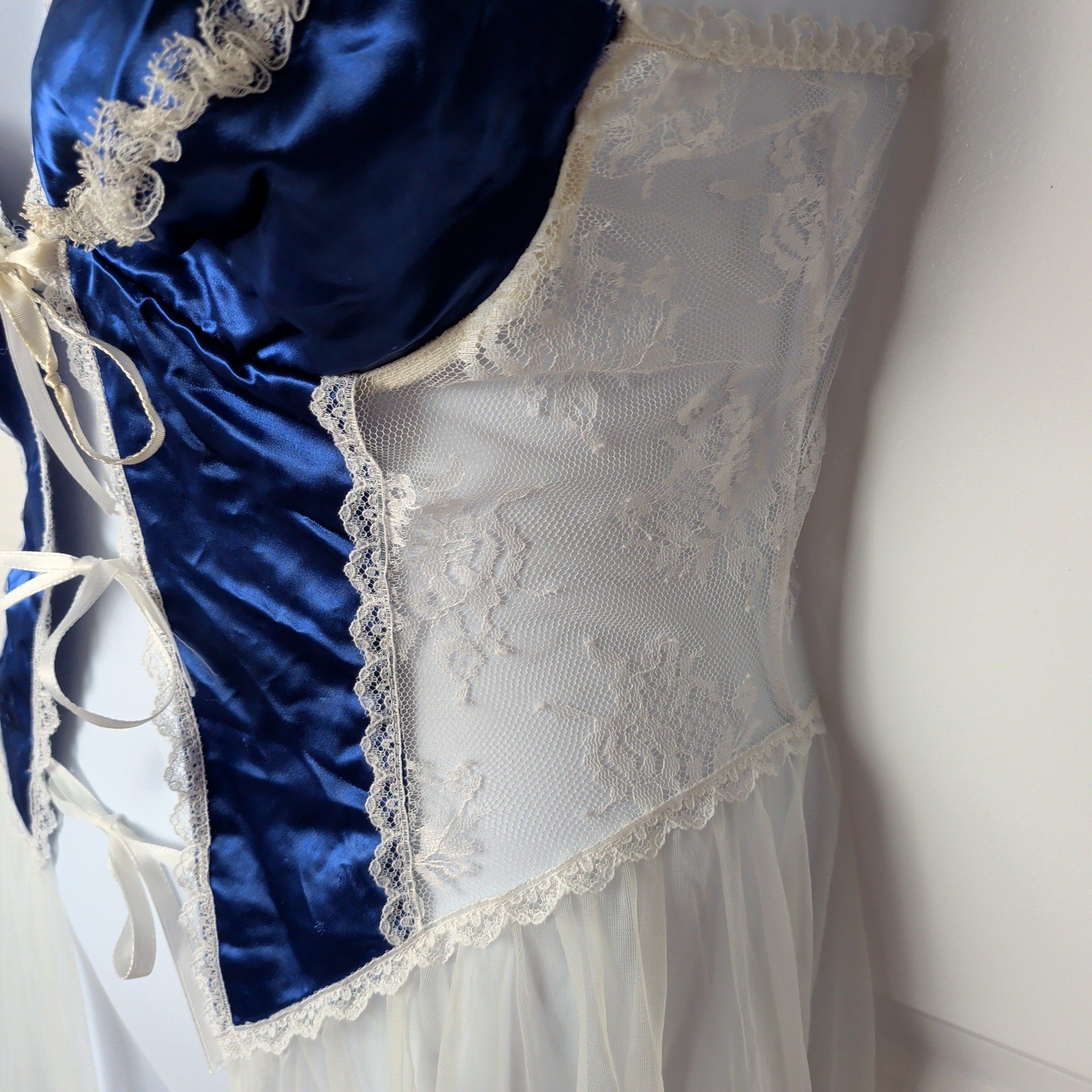 Vintage Open Front Babydoll Lingerie Dress Size Medium Fairy Whimsigoth Milkmaid