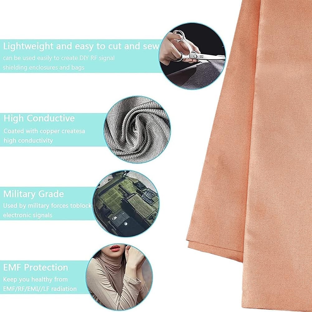 Faraday Fabric Military Grade Faraday Cloth for Shielding RFID, EMP, EMF, EMI