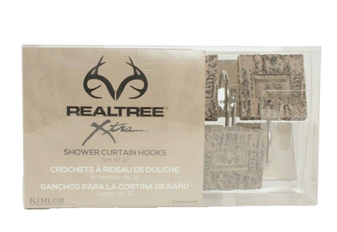 Realtree Shower Curtain Hooks Set of 12 Camo NEW