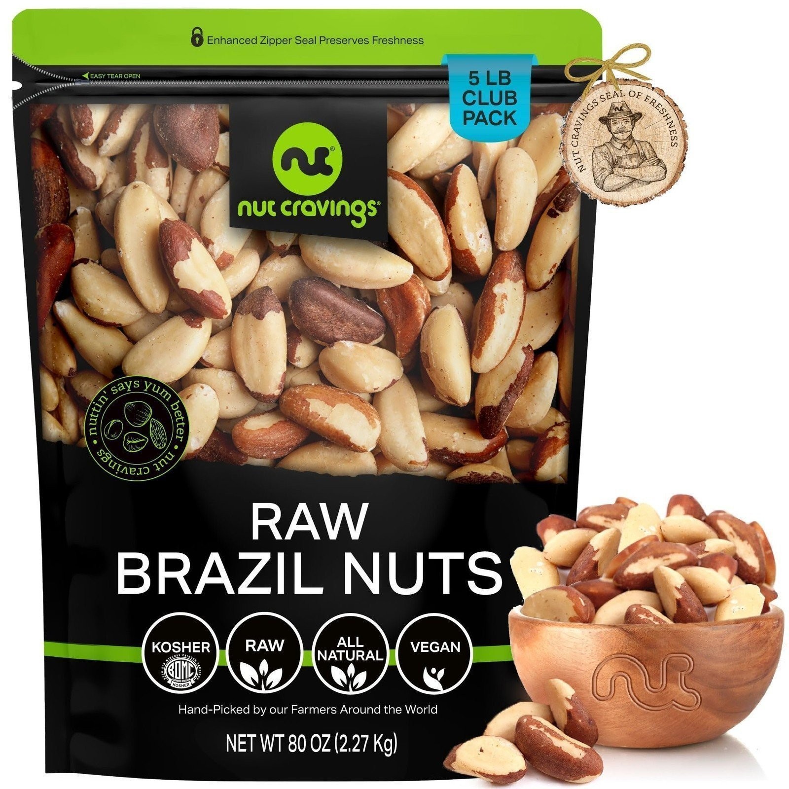 Raw Brazil Nuts Whole – No Shell All Natural Fresh Healthy Snack Packed Bulk
