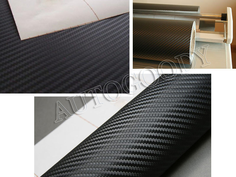 12" x 60" Black Carbon Fiber Vinyl Film Wrap 3D Bubble Free Air Release 1ftx5ft