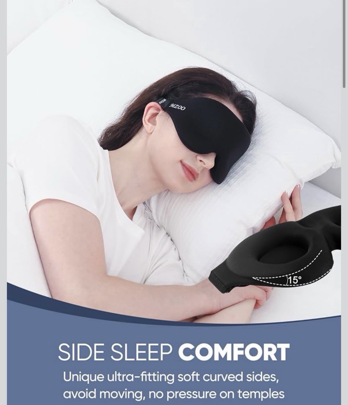 MZOO Luxury Sleep Eye Mask for Side Sleepers, Men & Women, Zero Eye Pressure, 3D