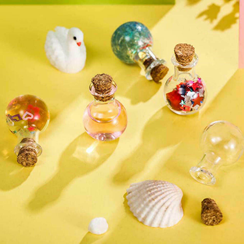 Small Mini Glass Bottles with Wooden Cork Tiny Wishing Vials Wholesale 20-100x