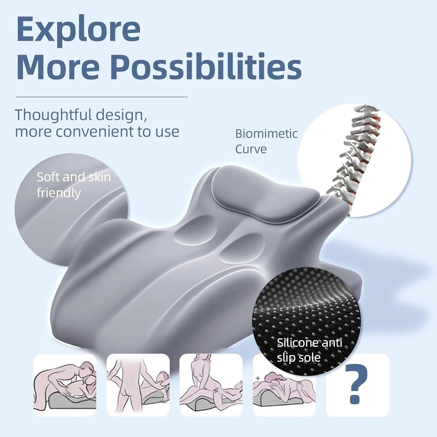 Sweet Spot Pillow Chiro Monk Pillows for Couples Ergonomic Memory Foam 27° Angle