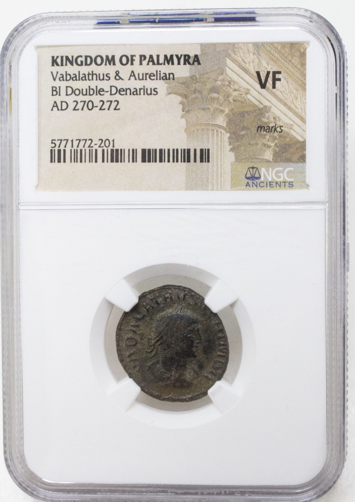 NGC VF VABALATHUS & AURELIAN  Double Denarius / Antoninianus KINGDOM OF PALMYRA