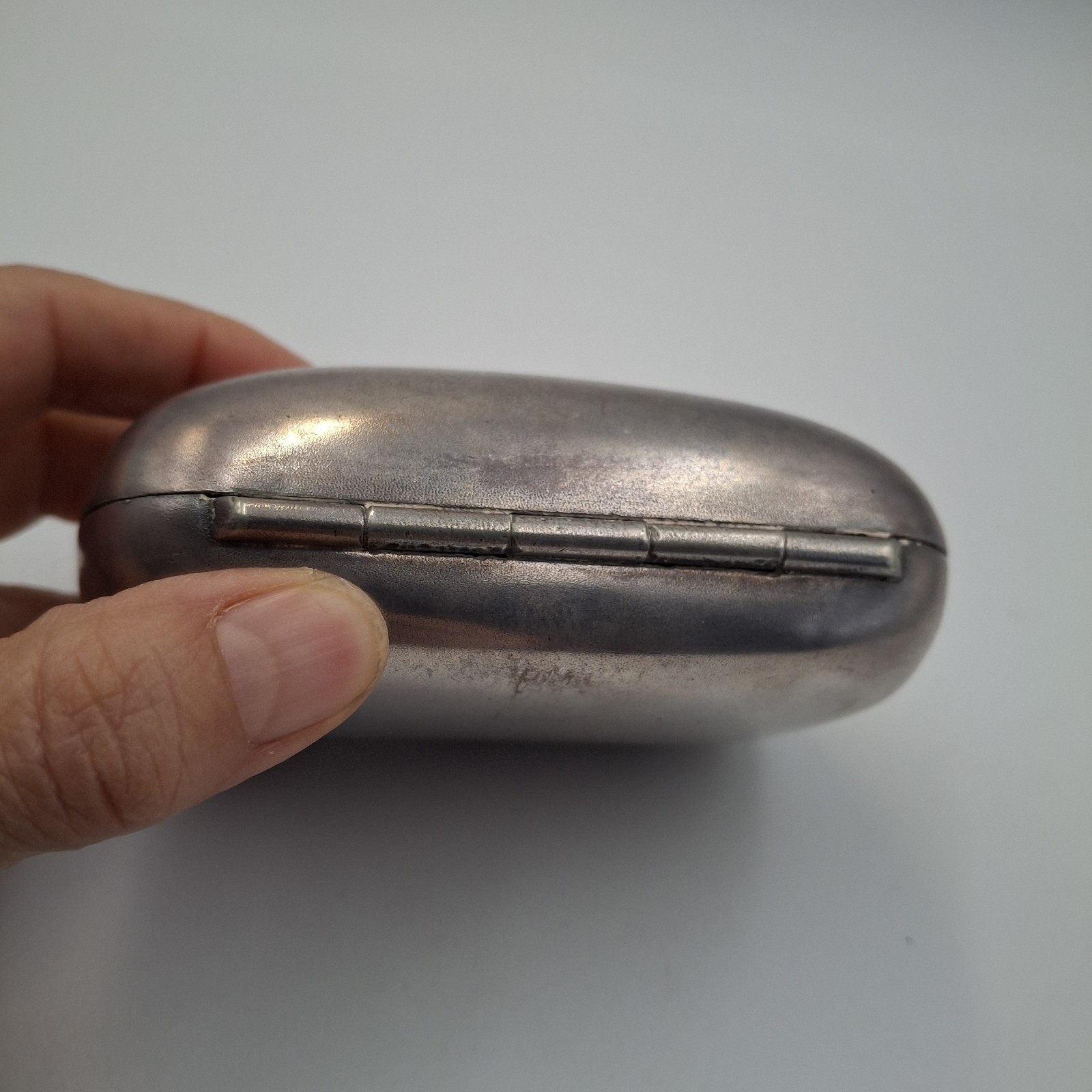 ​Antique Silver-Plate Trinket Box Engraved "Maude" Victorian Keepsake Snuff Box