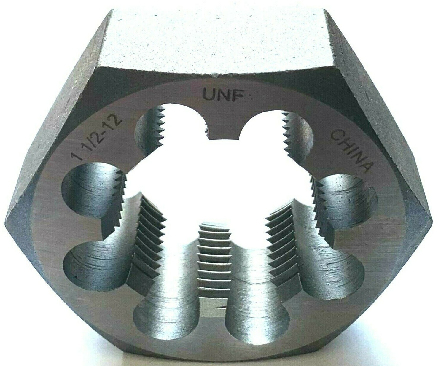 1-1/2-12 UNF CARBON STEEL HEX RETHREADING DIE - NEW!