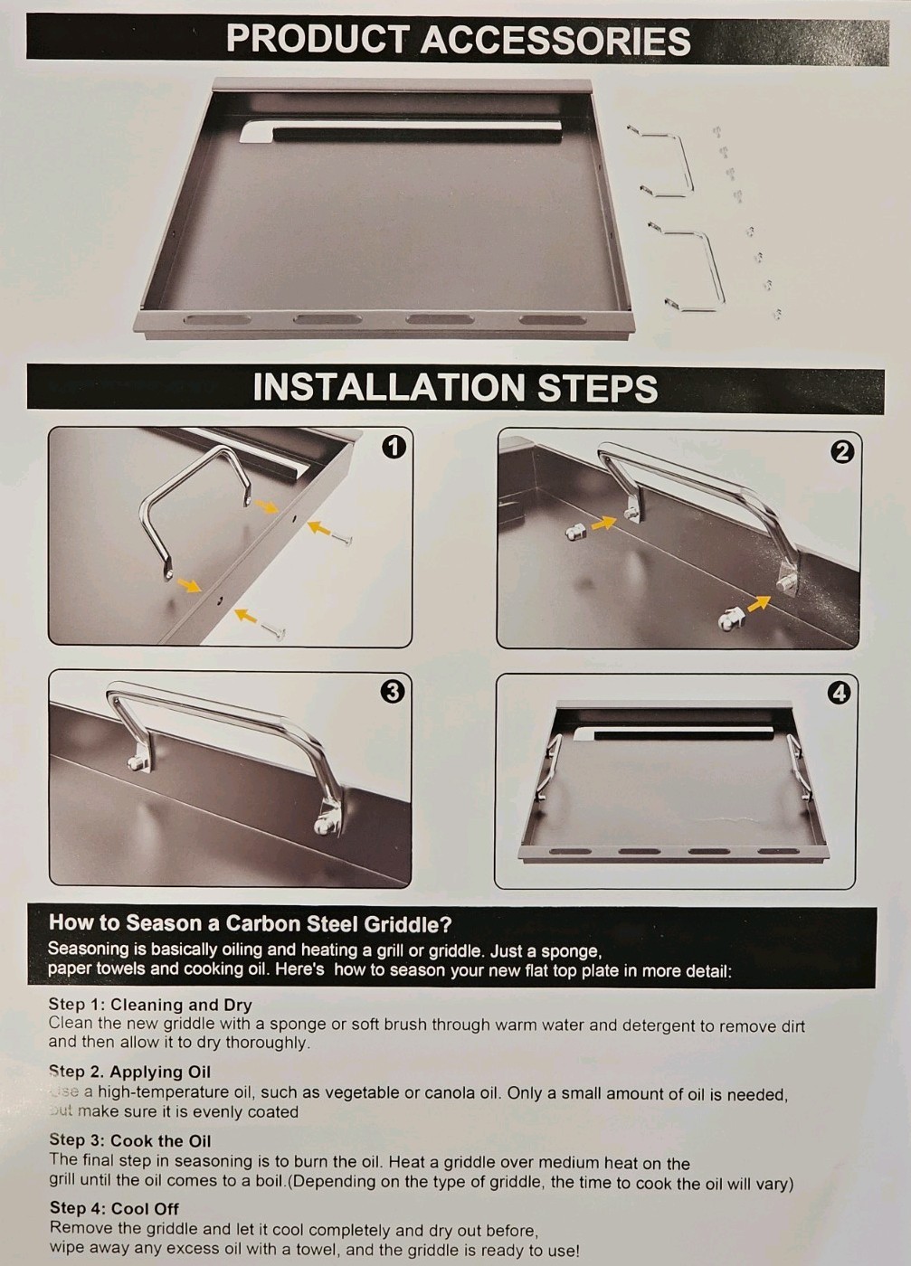 Flat Top Griddle Insert for Weber Spirit I & II 300 Series 6787