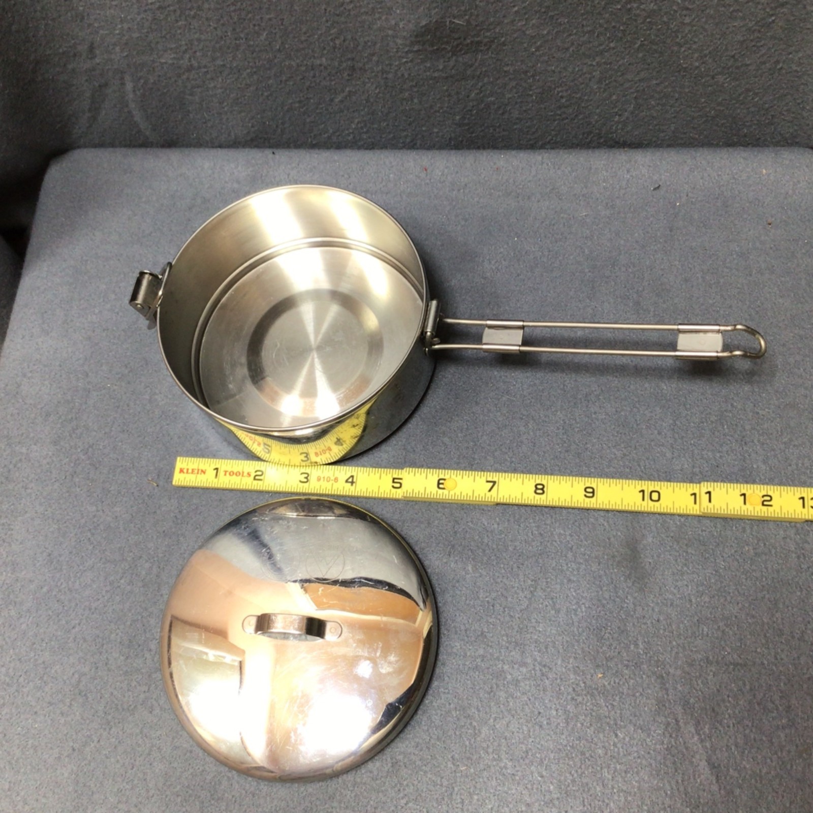 MSR Seagull Brand Stainless Steel Cook Pot With Lid & Foldable Handle 6" Diamete