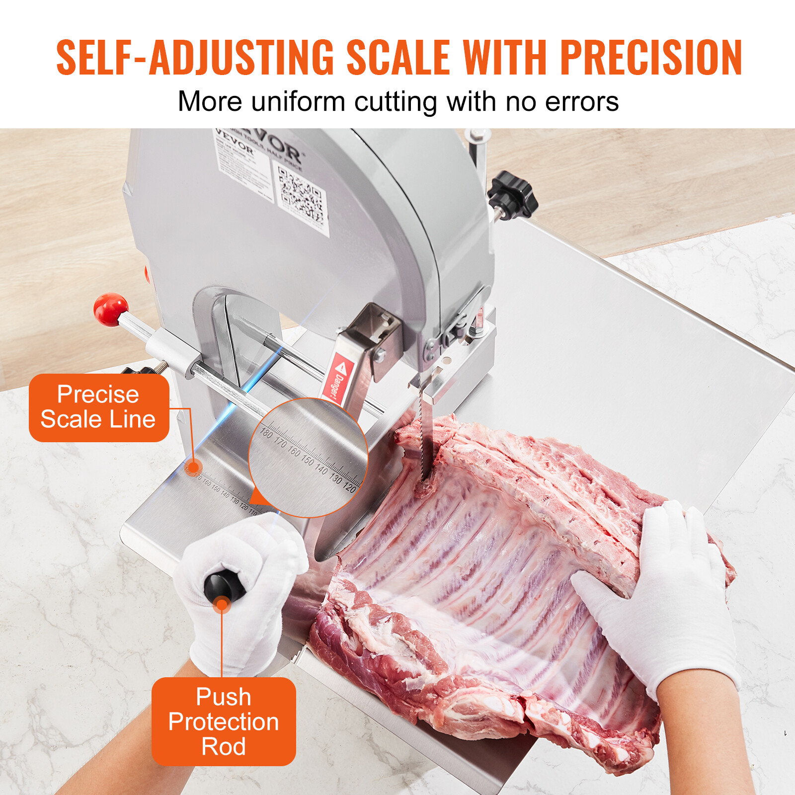 VEVOR 1100W Commercial Bone Cutting Machine Meat Cutter Electric Bandsaw Machine
