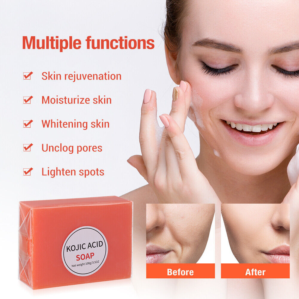 3 Kojic Acid Soap Dark Skin Cleansing Whitening Bleaching Lightening Brightening