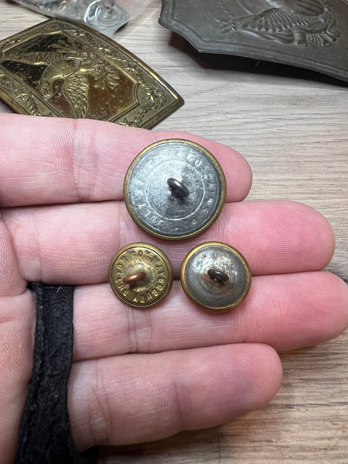 Group of 3 Civil War GAR Veterans Coat & Cuff Buttons