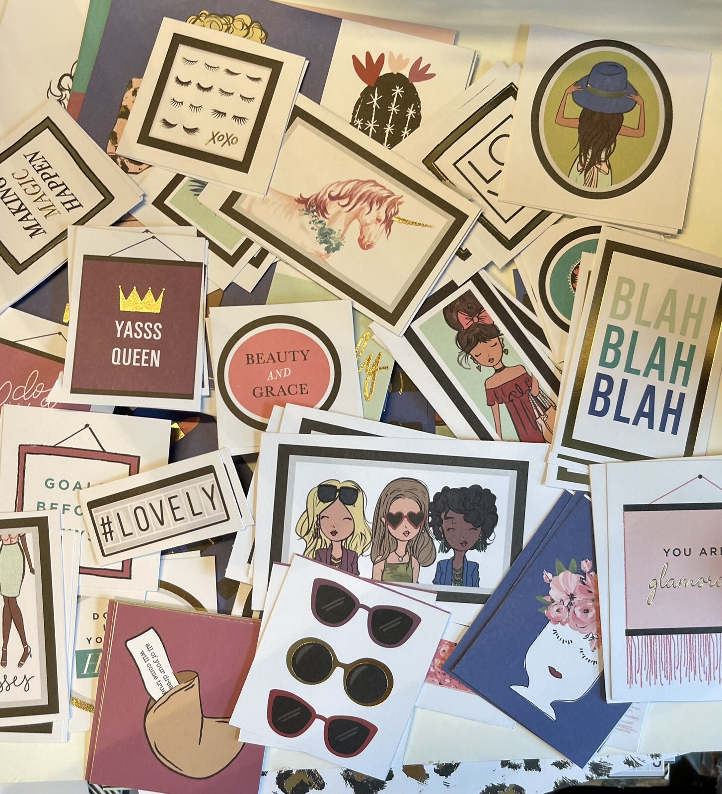 34 pieces Oh ELLE Hobby Lobby 6x6” Scrapbooking Card Kit 4x5.1/2” Fronts Matts