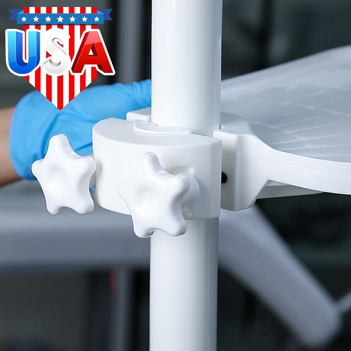 Medical TPC Pole Post Mount Utility Access Shelf Tray Table For Dental Chair