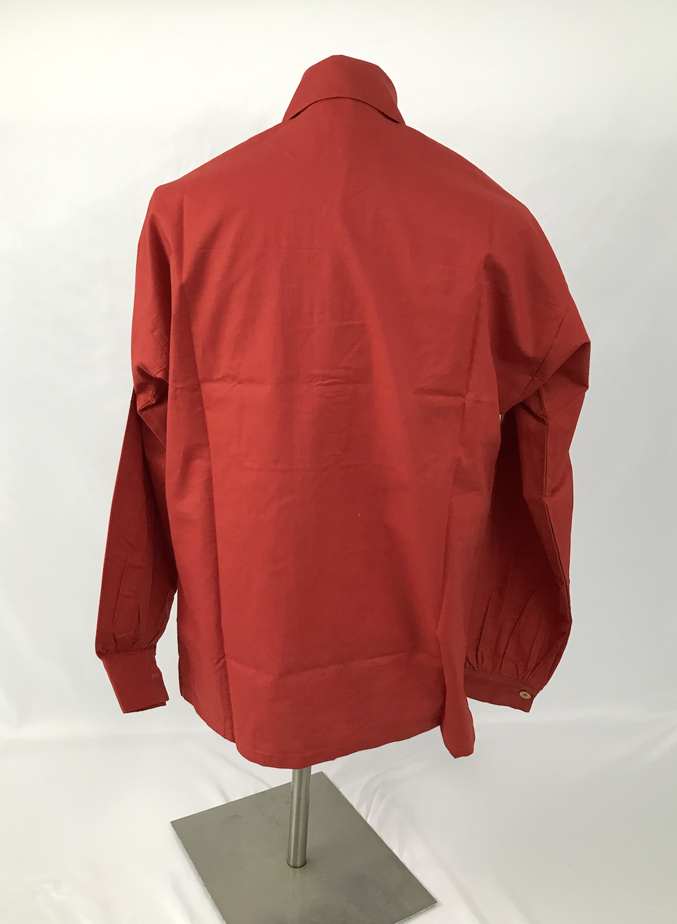Red Bib Front Firemans Shirt w/Wood Buttons- Reenactment, Civil War - Size Small