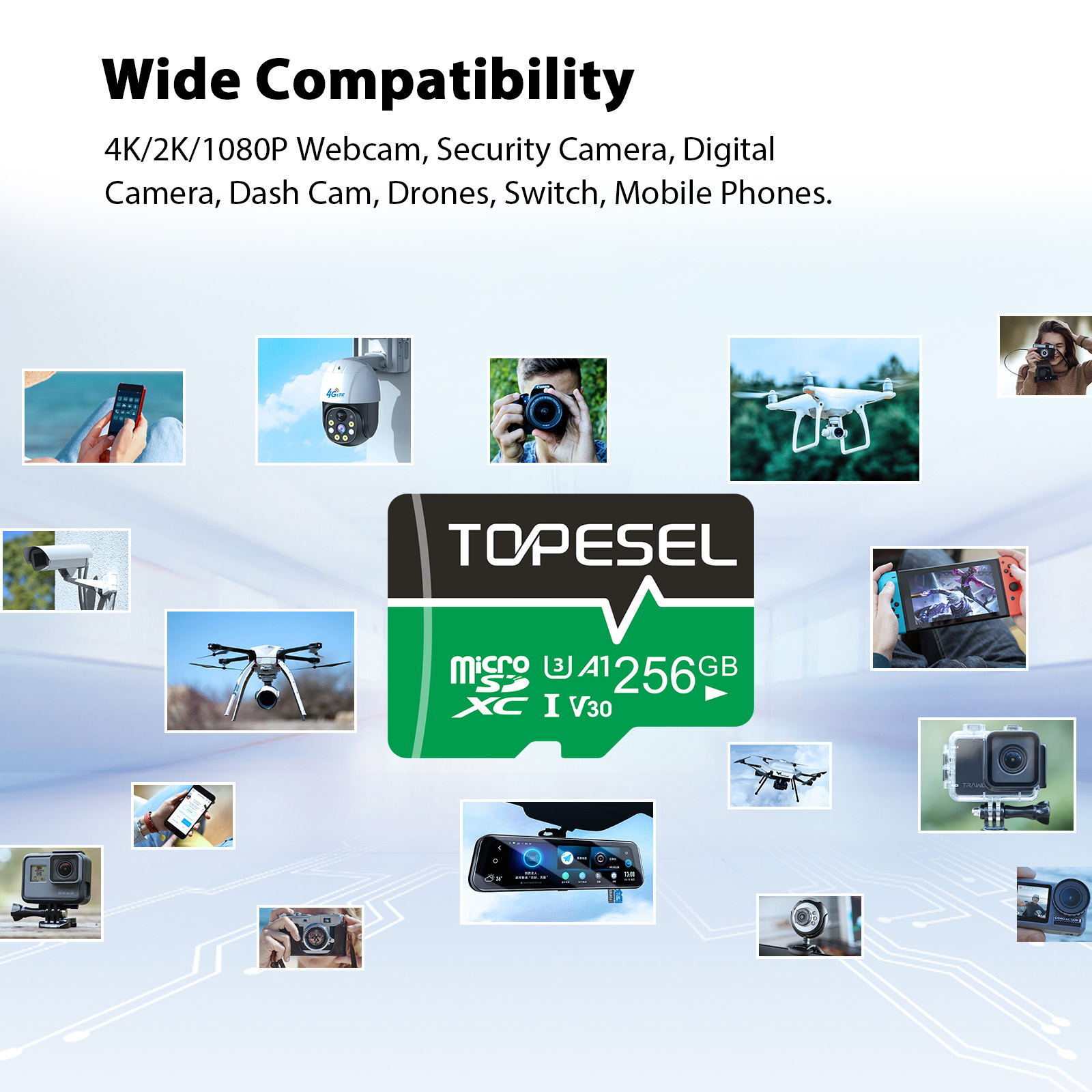 Micro SD Memory Card High-Speed 1-100PCS Lot 256MB 512MB 8GB 16GB 32GB 64GB 128G