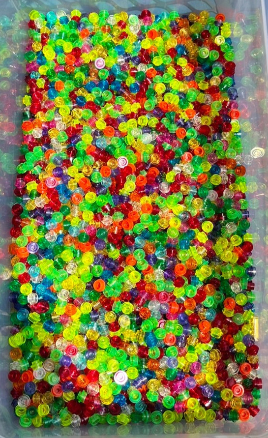 Lego 1x1 Round Plates Mixed Translucent 100 pieces New Dots Stud Piece Bulk Lot