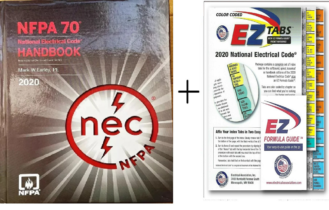 NFPA 70 National Electrical Code Handbook 2020 Edition Hardcover + ez tabs