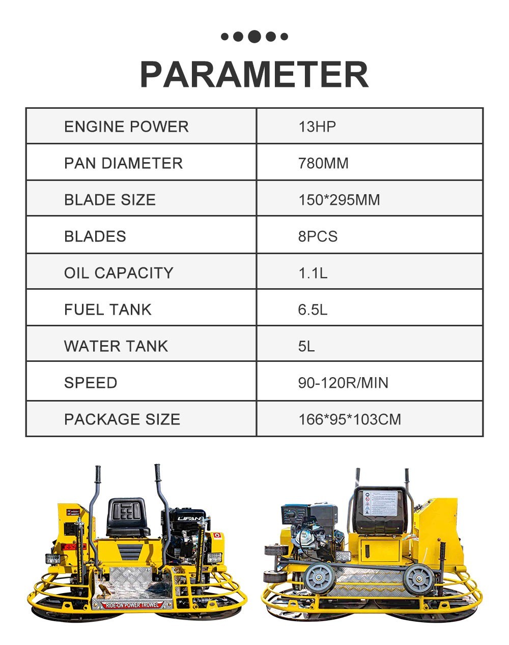 Ride-on Trowel Machine Concrete Road Surface Finisher, New