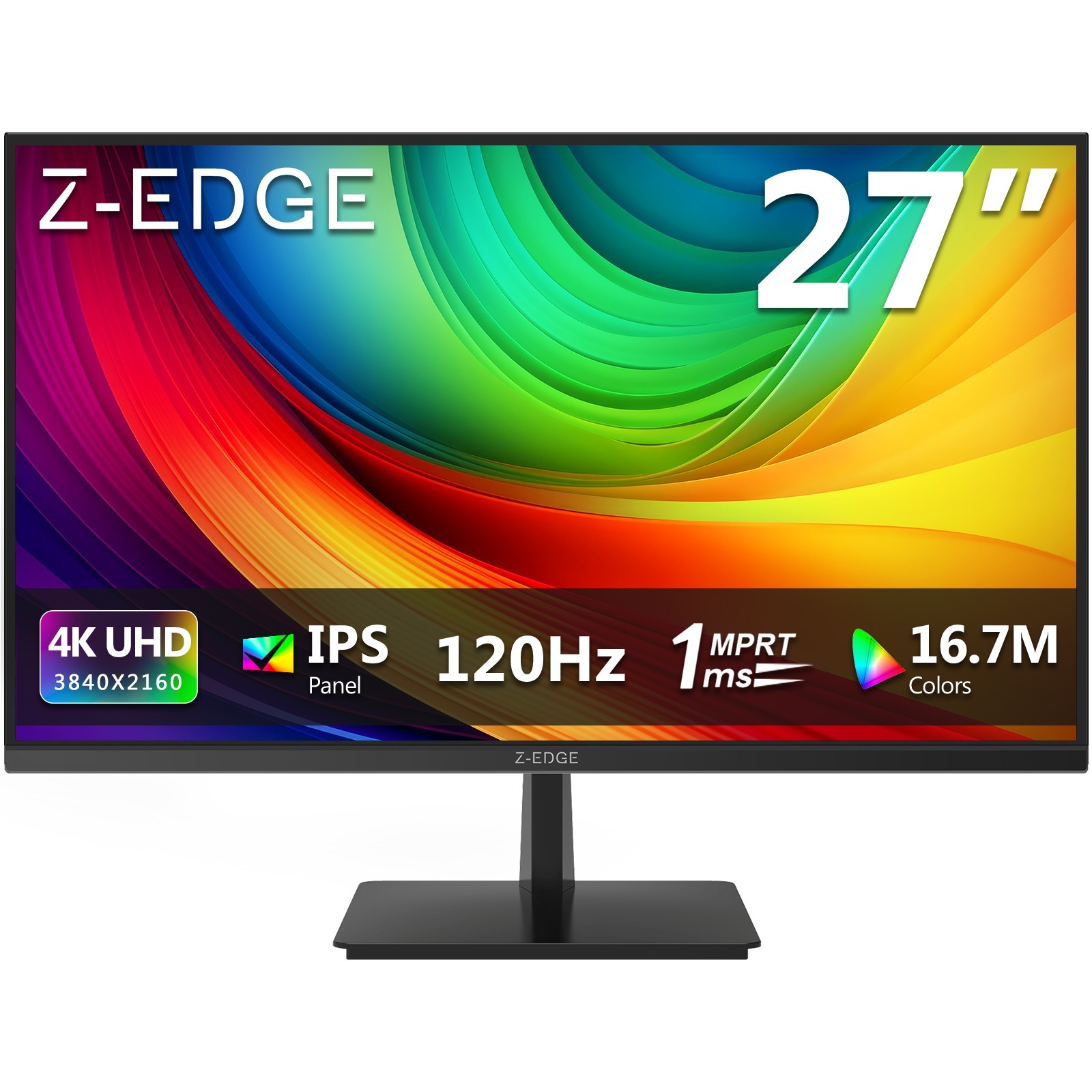Z-EDGE 27 inch 4K UHD 3840x2160 120Hz 1ms IPS Gaming Monitor, HDMI x2, DP x2