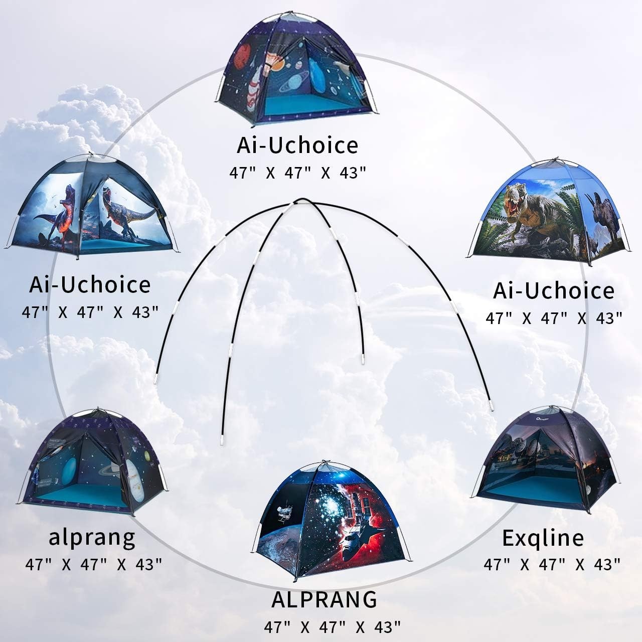 Kids Play Tent Poles Replacement Poles for Child Tent Fiberglass Poles for Sp...