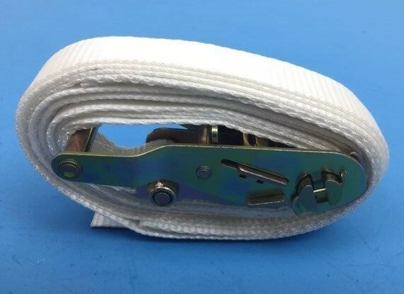 8 Pack of 1" x 15' White Tent Ratchet Straps with Sewn Loops & 1,000 lbs WLL