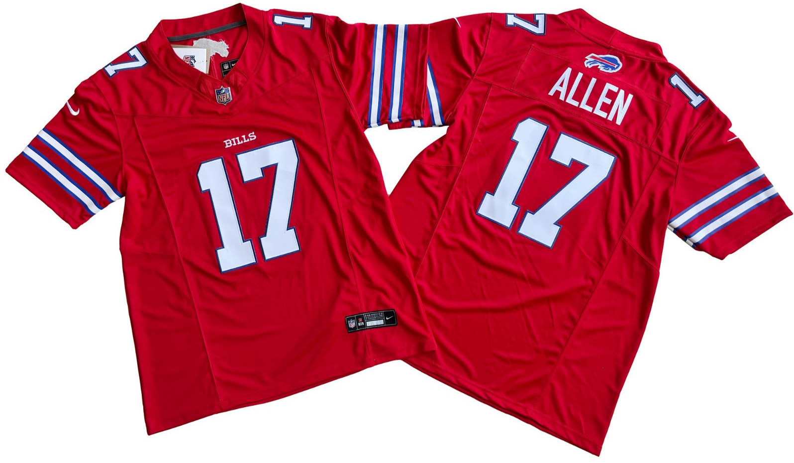 ​​Tariffs​ Free! YOUTH'S Bills #17 Josh Allen FUSE Red Sewn Stitched Jersey.