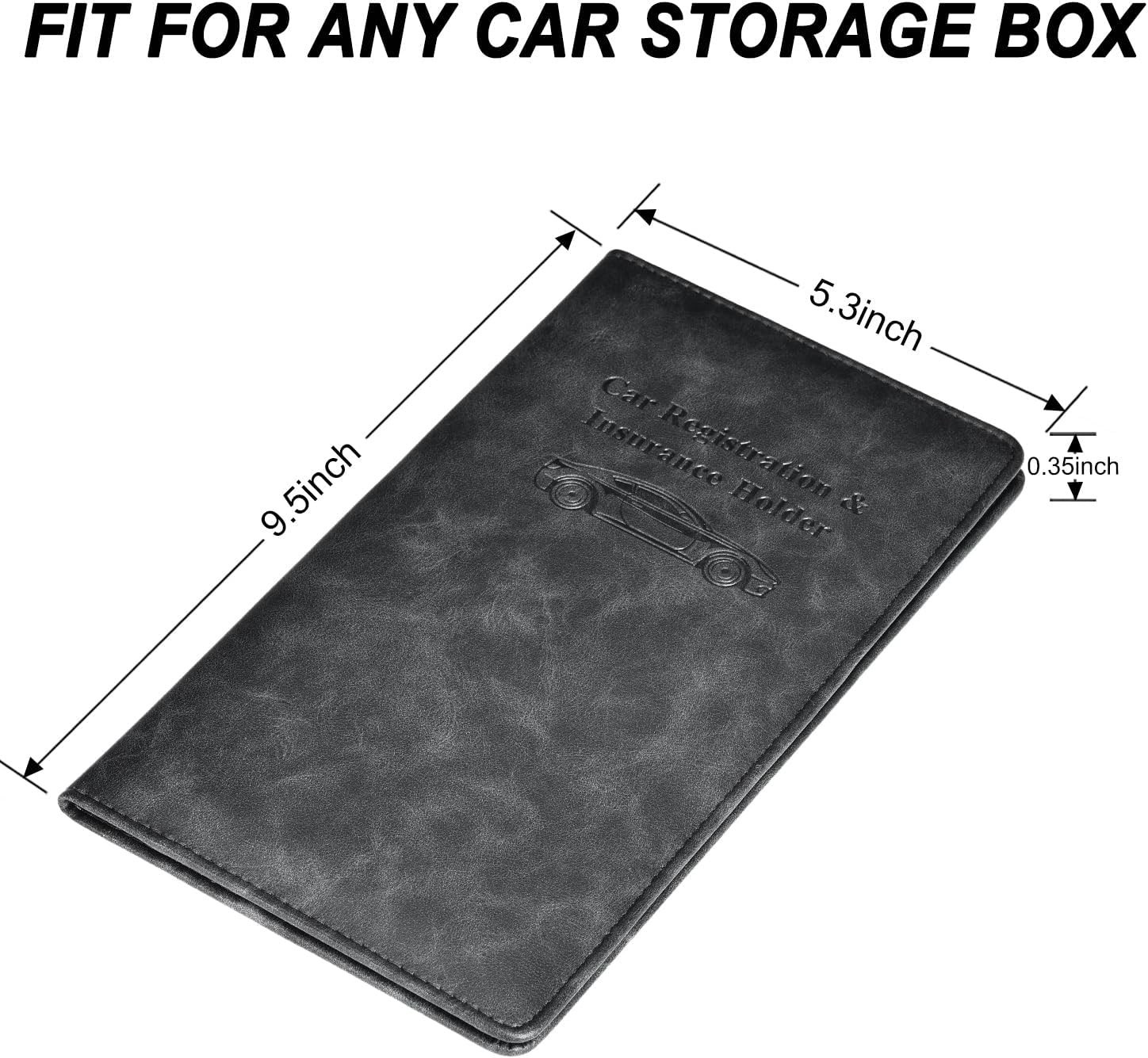Car Registration and Insurance Card Holder, Leather Vehicle Glove Box Automobile