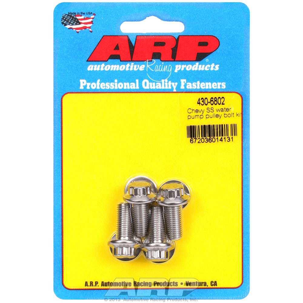 ARP Water Pump Pulley Bolt 430-6802; 12pt 5/16-24 x 3/4 in. Stainless, 4pcs