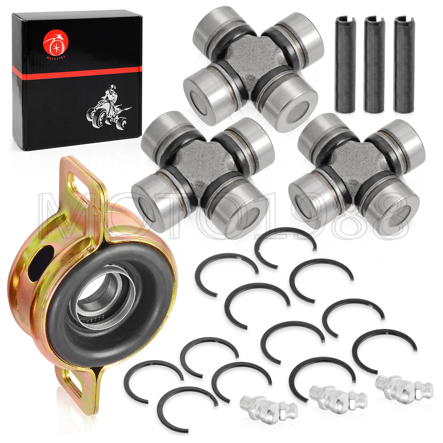 Front Rear Prop Shaft Bearing Carrier & U-joint For Polaris RZR S 4 900 1000 XP