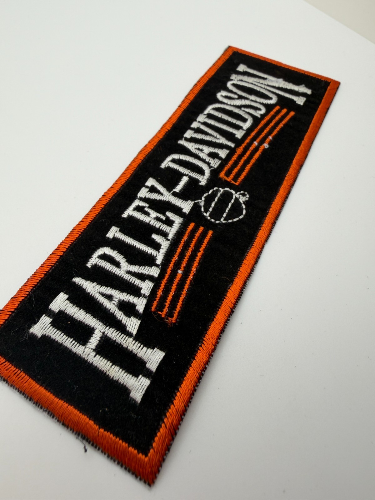 Harley-Davidson Biker Patch Black Orange **Slight thread imperfections***